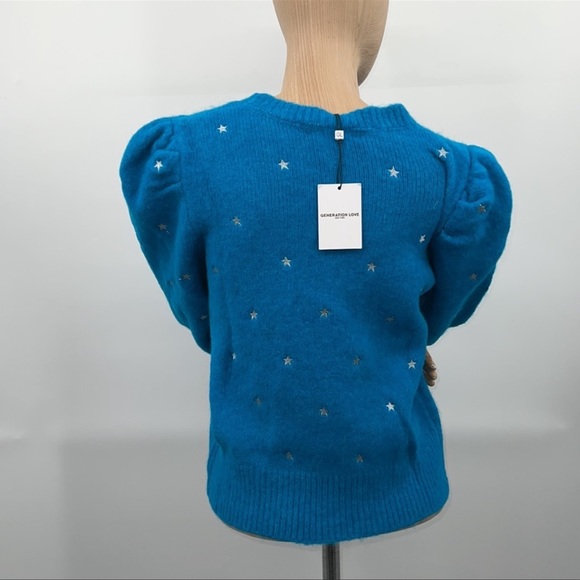 🆕Generation Love Merino/Alpaca Wool Sweater Angelina Star Teal Silver Blue - Picture 12 of 13